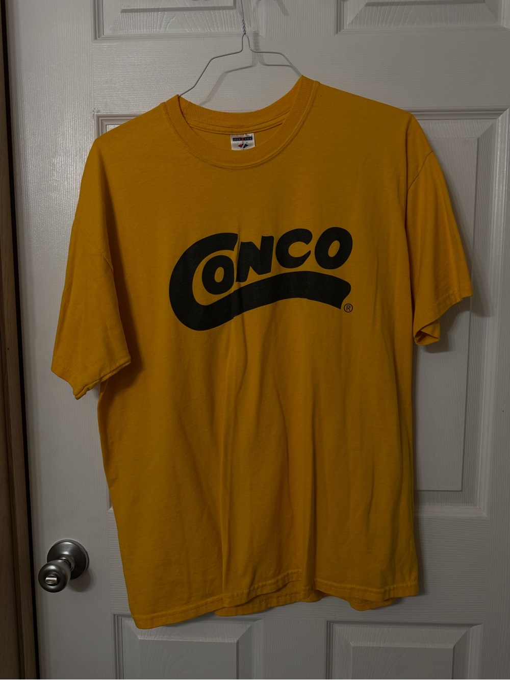 Jerzees Mustard Yellow Tee with Black CONCO Logo